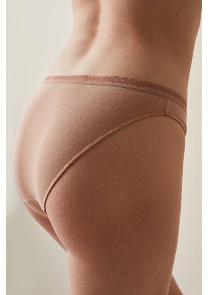 Bej Easy Pamuklu Trim Slip Külot fırsatları