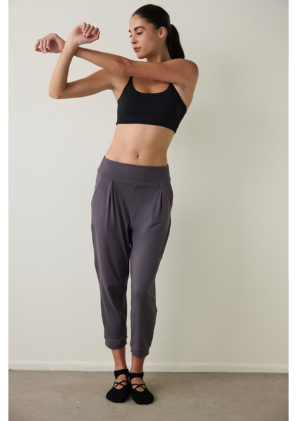 Antrasit Yüksek Bel Bilek Boy Yoga Pantolonu fırsatları