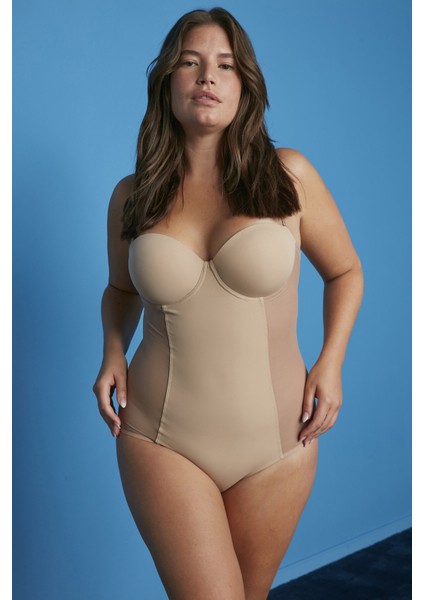 Bej Premium Bodysuit Korse