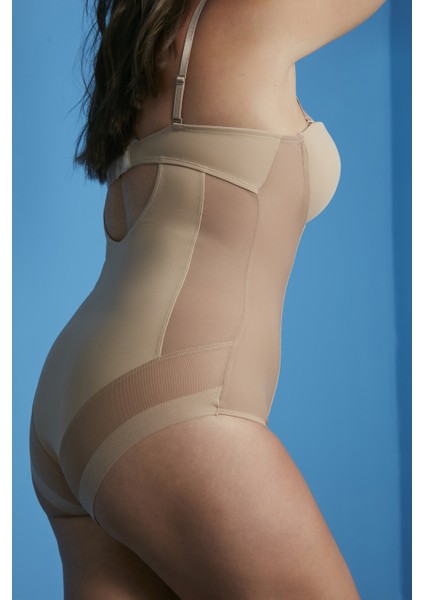 Bej Premium Bodysuit Korse indirimleri