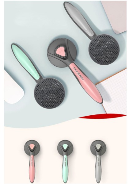 Otomatik Tuşlu Kendini Temizleyen Kedi Köpek Tarağı