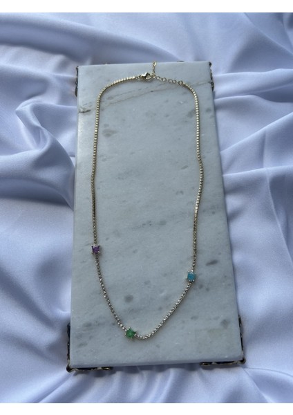 Renkli Baget Detaylı Su Yolu Kolye fiyatları