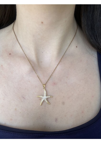 Deniz Yıldızı Gold Kolye