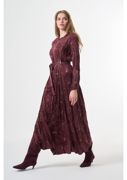 Fermuar Detaylı Cupro Elbise