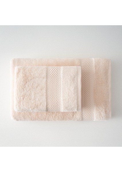 Auraline 3'lü Havlu Seti Organik Pamuk Açık Somon