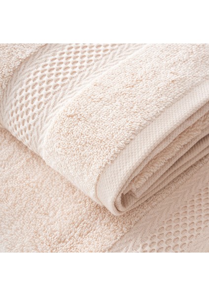 Auraline 3'lü Havlu Seti Organik Pamuk Açık Somon