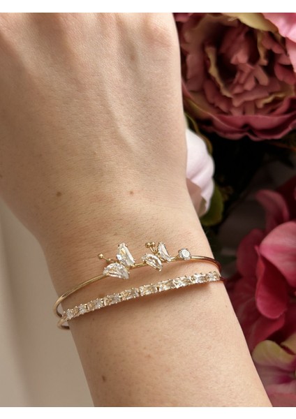 Gold Kelebekli Ayarlanabilir Bileklik