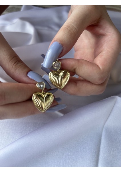 Ikili Kalp Gold Küpe fiyatları