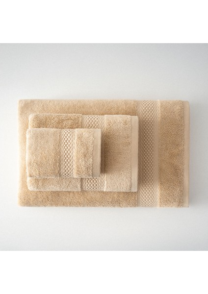 Auraline 3'lü Havlu Seti Organik Pamuk Açık Bej