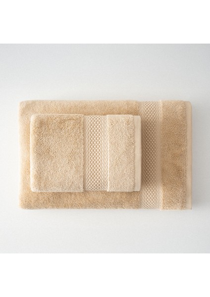 Auraline 3'lü Havlu Seti Organik Pamuk Açık Bej