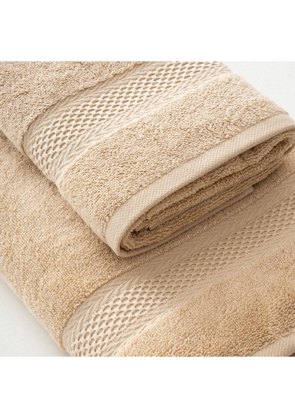 Auraline 3'lü Havlu Seti Organik Pamuk Açık Bej