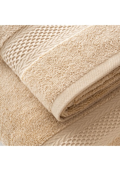 Auraline 3'lü Havlu Seti Organik Pamuk Açık Bej