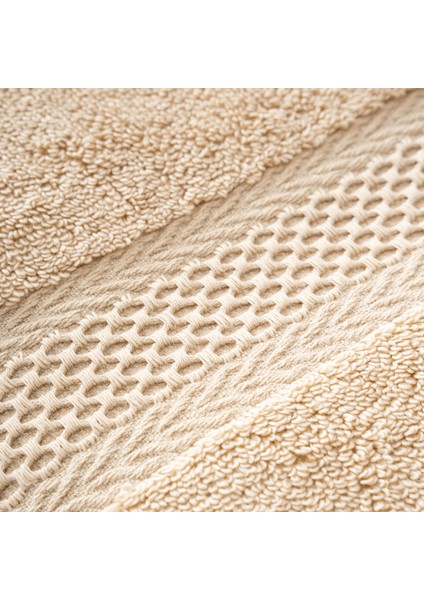 Auraline 3'lü Havlu Seti Organik Pamuk Açık Bej