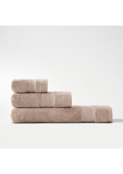 Auraline 3'lü Havlu Seti Organik Pamuk Pudra