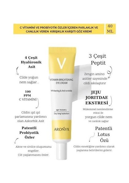 Vitamin Göz Kremi 40 ml fiyatları