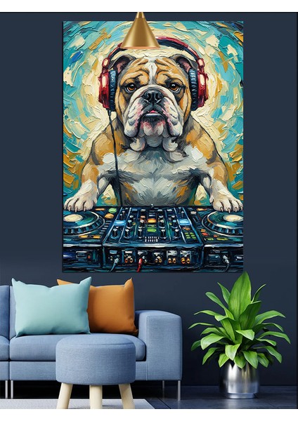 Dj Köpek Kulaklık Dekoratif Kanvas - Mdf Ahşap Tablo modelleri