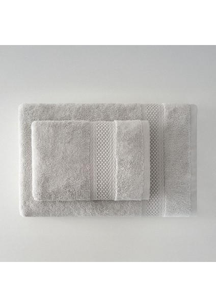 Auraline 3'lü Havlu Seti Organik Pamuk Gri