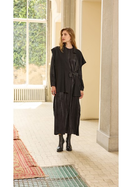 Keçe Yelekli Cupro Elbise modelleri