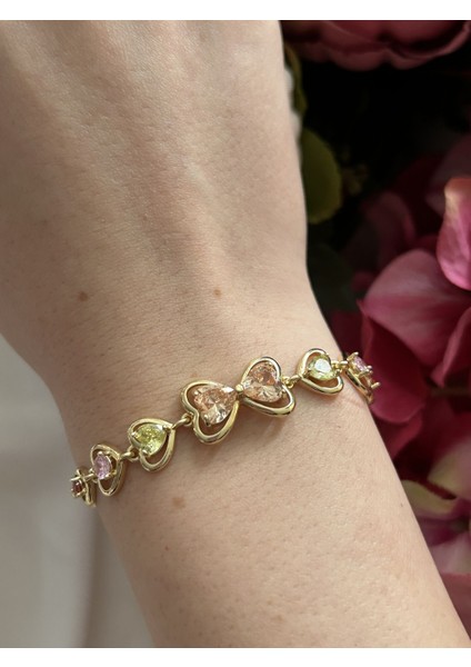 Çok Renk Kalpli Bileklik
