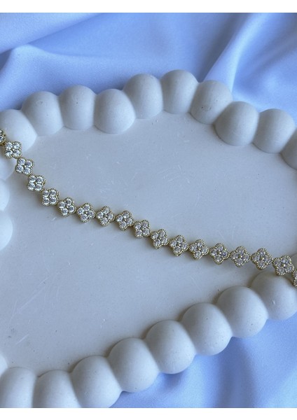 Zirkon Yonca Tam Tur Bileklik fiyatları