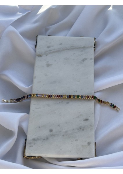 Renkli Zirkon Taşlı Gold Bileklik fiyatları