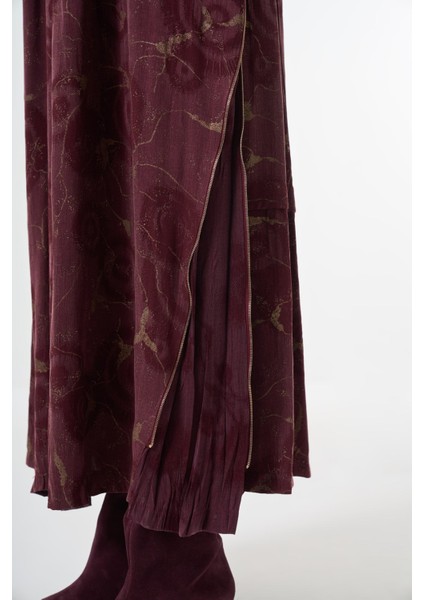 Fermuar Detaylı Cupro Elbise