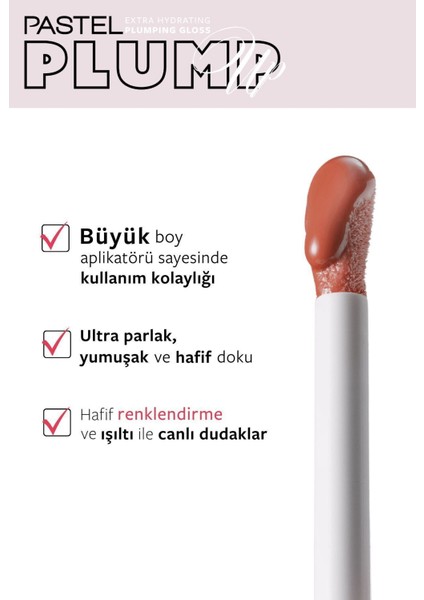Plump Dolgunlaştırıcı Dudak Parlatıcısı 205 Kahverengi Parlak Bitiş Vitamin E Takviyeli fırsatları