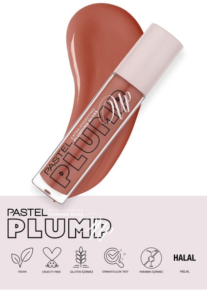 Plump Dolgunlaştırıcı Dudak Parlatıcısı 205 Kahverengi Parlak Bitiş Vitamin E Takviyeli