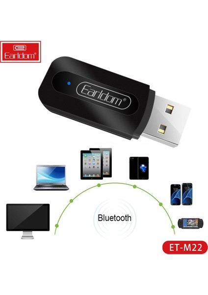 M22 Bluetooth 5.0 USB‑AUX Dönüştürücü – Tak‑Çalıştır, USB & 3.5 mm AUX Çıkışlı, Araba ve Hoparlörler İçin indirimleri