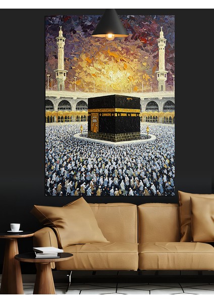 Kabe Hac Kalabalık Dekoratif Kanvas - Mdf Ahşap Tablo fırsatları
