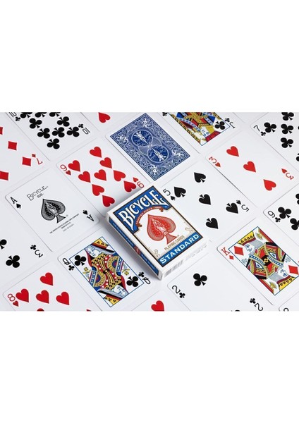 Standart İskambil Kağıdı Mavi Tema 52'li Çift Taraflı Desen Amerika Üretimi Dayanıklı indirimleri