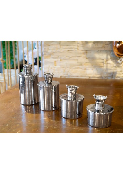 Bakır Baharat Seti Objeli Model 4'lü Gümüş Renk Nikel Kaplama fiyatları