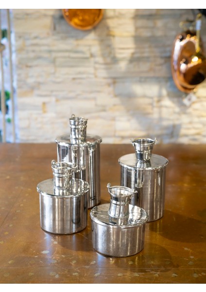 Bakır Baharat Seti Objeli Model 4'lü Gümüş Renk Nikel Kaplama fırsatları