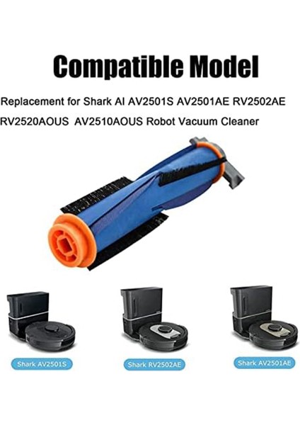 Shark Aı AV2501S AV2501AE RV2502AE Rulo Fırça Ana Fırça Robot Süpürgesi Için 2'li Yedek Parça Fırça Rulosu (Yurt Dışından) modelleri