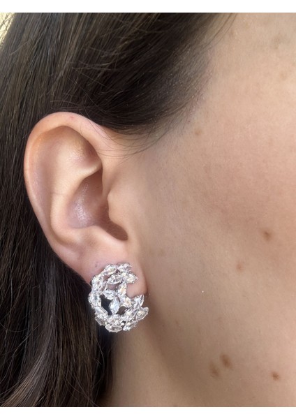 Çift Sıra Zirkon Küpe