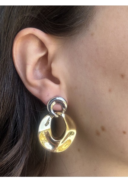 Çift Renk Halka Küpe