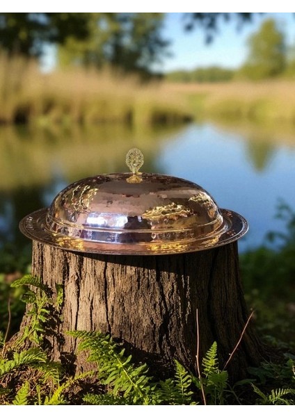 - El Dövmesi Bakır Kapaklı Sunumluk – 40 cm | El Işçiliği, Şık Yemek ve Meyve Sunumları Için Özel Tasarım Sunumluk indirimleri