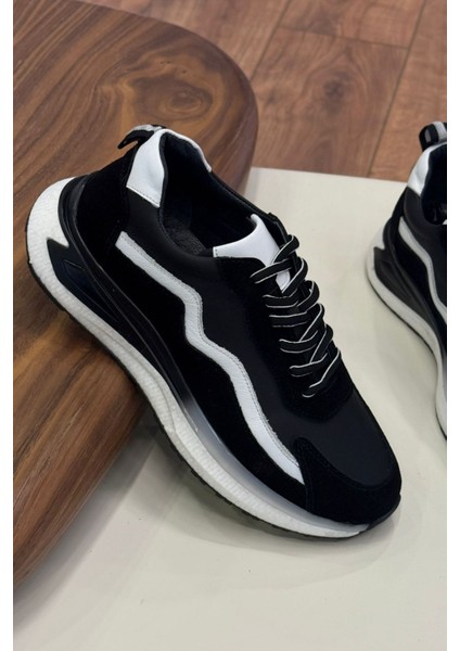 1103 Siyah Hakiki Deri Erkek Sneakers