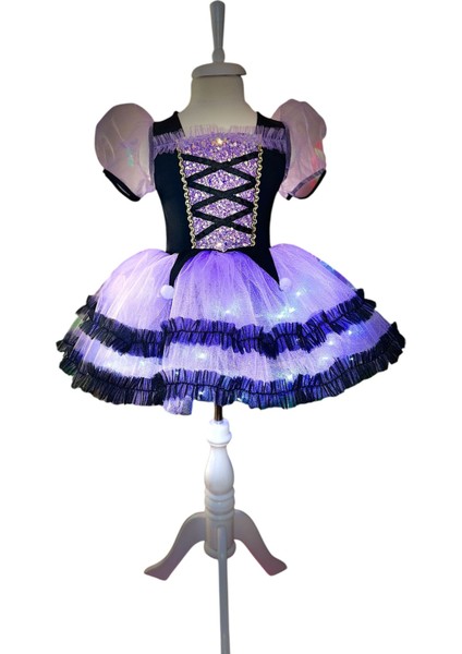 Kuromi Işıklı Elbise Kostüm Kuromi Saat Kuromi Saç Kuromi Taç 4 Lü Set Doğum Günü Parti Düğün Davet indirimleri