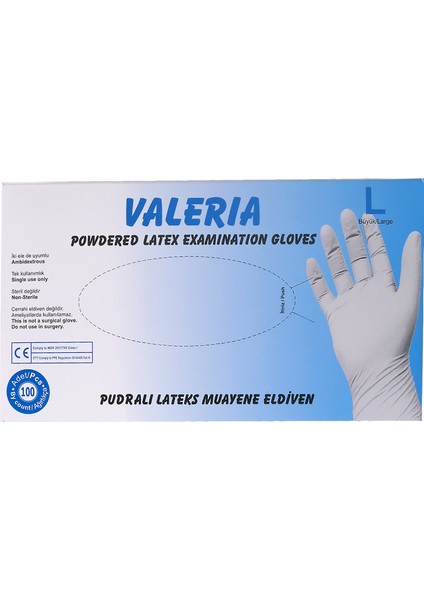 10 Paket Lateks Pudralı Mua. Eldiveni 100'LÜ L fırsatları