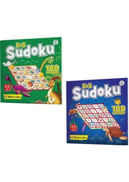 Stickerlı Sudoku Seti 8 Kitap 700 Renkli Sticker ile Eğlenceli Zeka Bulmacaları