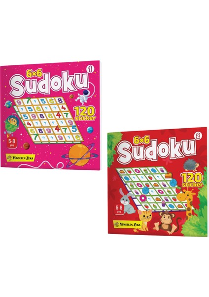 Stickerlı Sudoku Seti 8 Kitap 700 Renkli Sticker ile Eğlenceli Zeka Bulmacaları