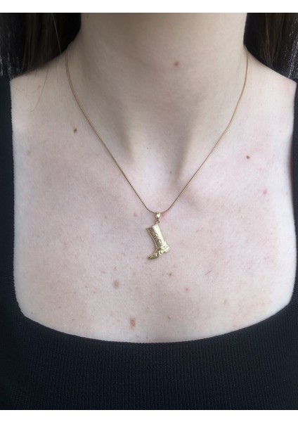 Gold Kovboy Çizmesi Kolye