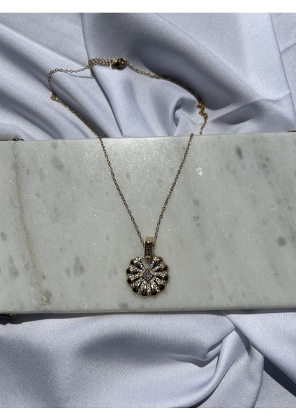 Zirkon Taşlı Halka Tasarım Kolye fiyatları