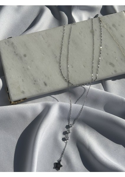 Silver Taşlı Yıldız Y Kolye fiyatları