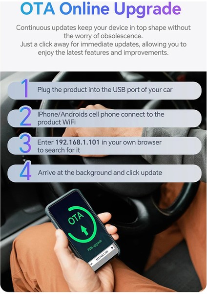 Mini C3 Kablosuz Carplay Android Auto Adaptörü 2'si 1 Arada Kablolu Carplay ve Android Auto Araçlarıyla Uyumlu (Yurt Dışından) fiyatları
