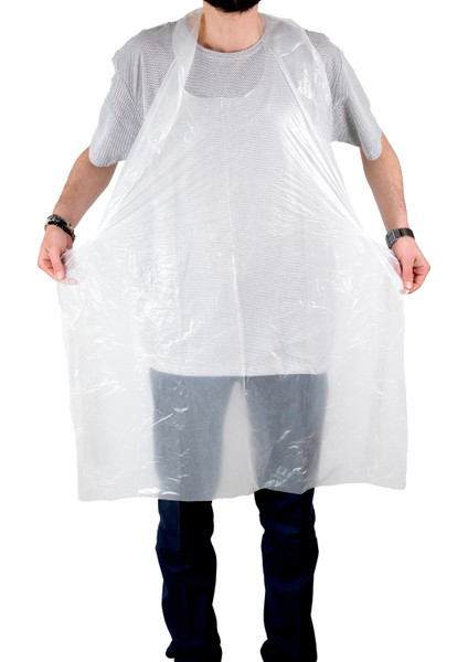 Tek Kullanımlık Naylon Kasap Önlüğü BEYAZ1000 Adet (1 Koli)