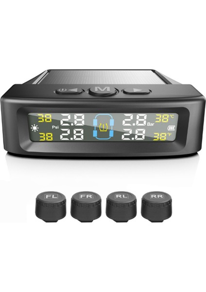 Araba Dış Lastik Basınç Sensörleri Güneş Enerjisi Tpms Lastik Basıncı Izleme Sistemi Lastik Alarmı Dijital Ekran (Yurt Dışından)