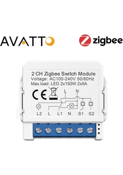 Tuya 2ch Zigbee Anahtar 2 Kanal Zigbee Röle