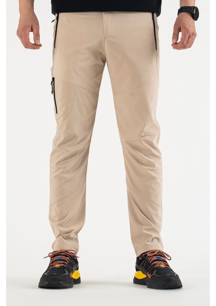Erkek Taş Rengi Nefes Alan Likralı 4 Cepli Outdoor Pantolon